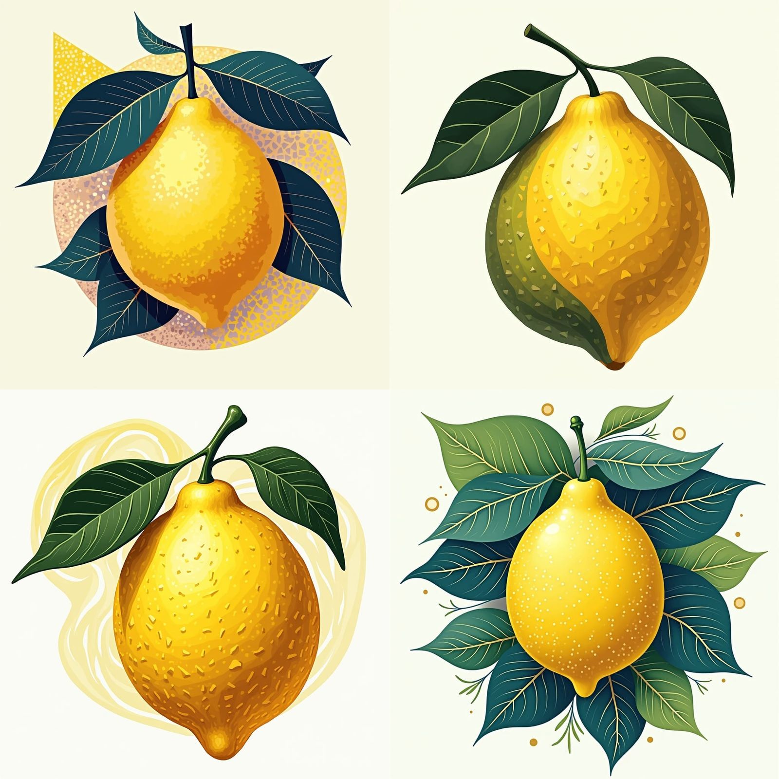 Minimalist Lemon Vector Logo in Abstract Art