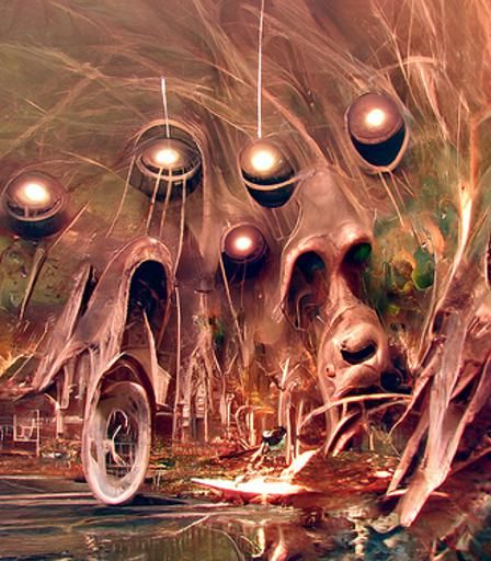 UFO Sighting near Highland in Digital Matte Painting Style