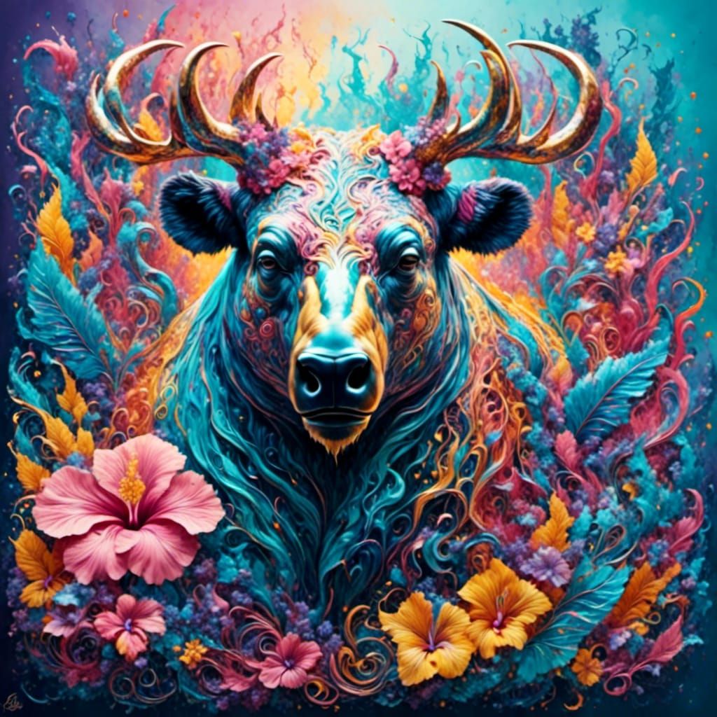 <lora:FlamBear:1.0> <lora:Zentangle:1.0> pastel filigree iri...