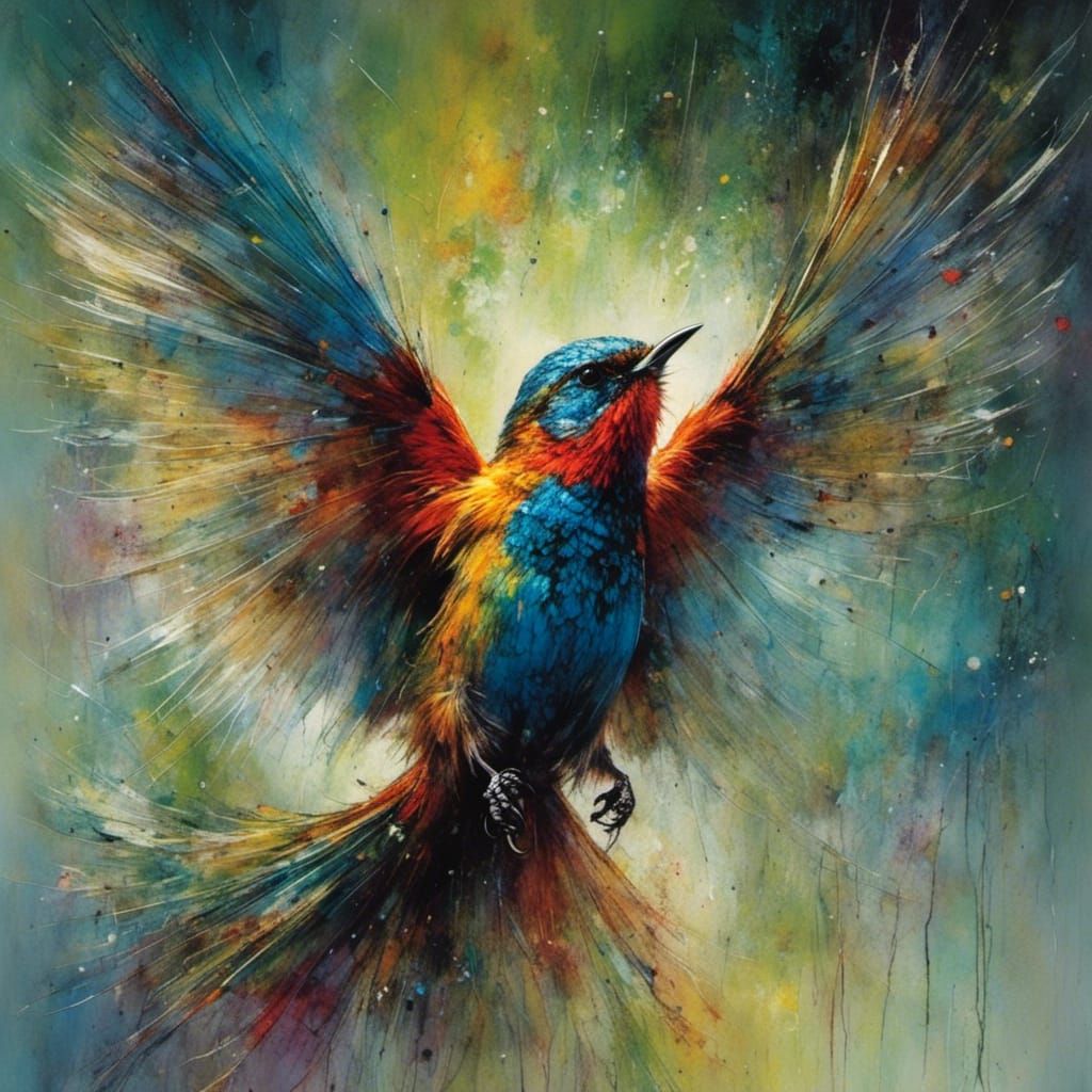 Cartoon Bird in Flight - Mobile Game Aesthetic