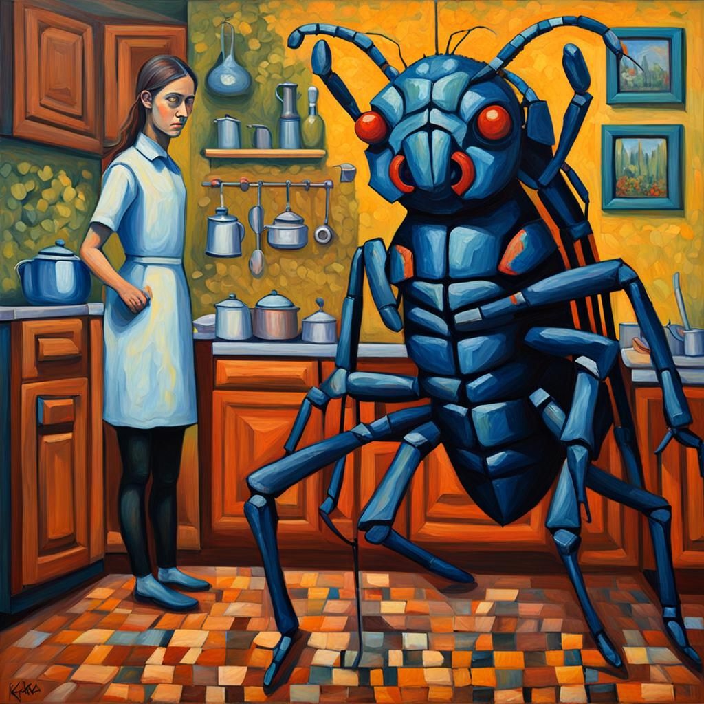 Metamorphosis: Samsa's Surreal Kitchen Adventure in Neo-Impr...