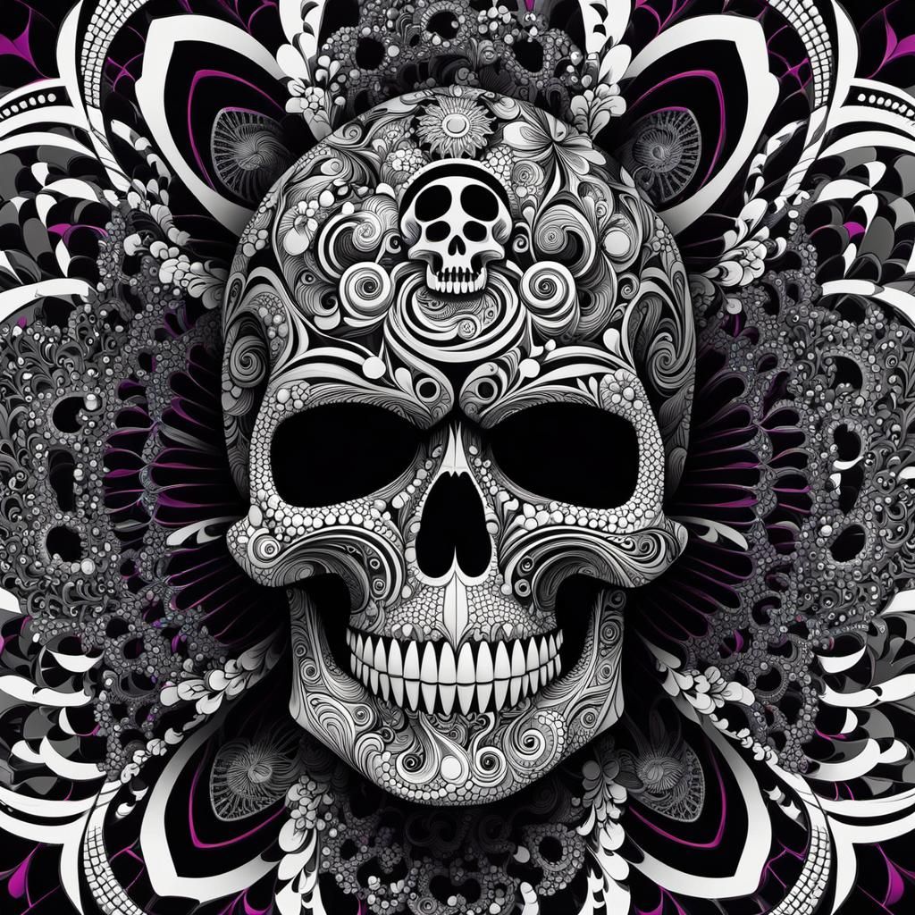 Abstract Punk Japan Skull Vector Art
