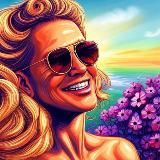 Joyful Portrait with Stunning Gradient Colors