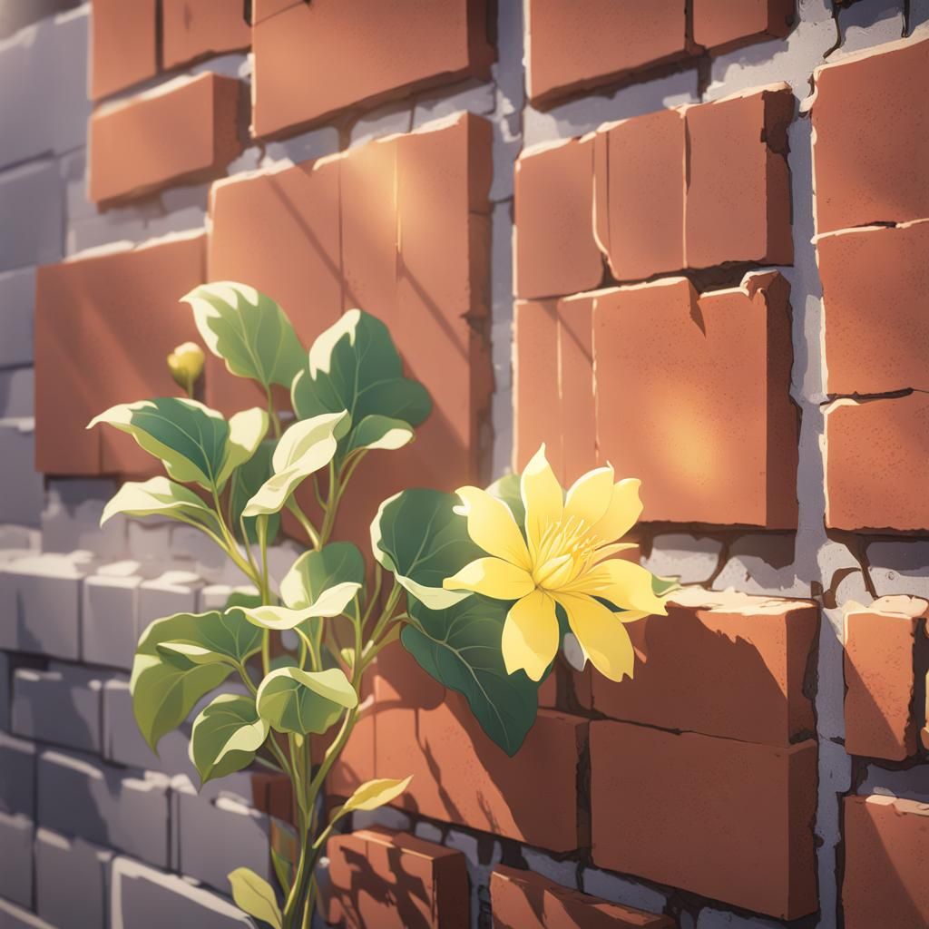 Yellow Flower Sprouts in Anime Key Visual Style