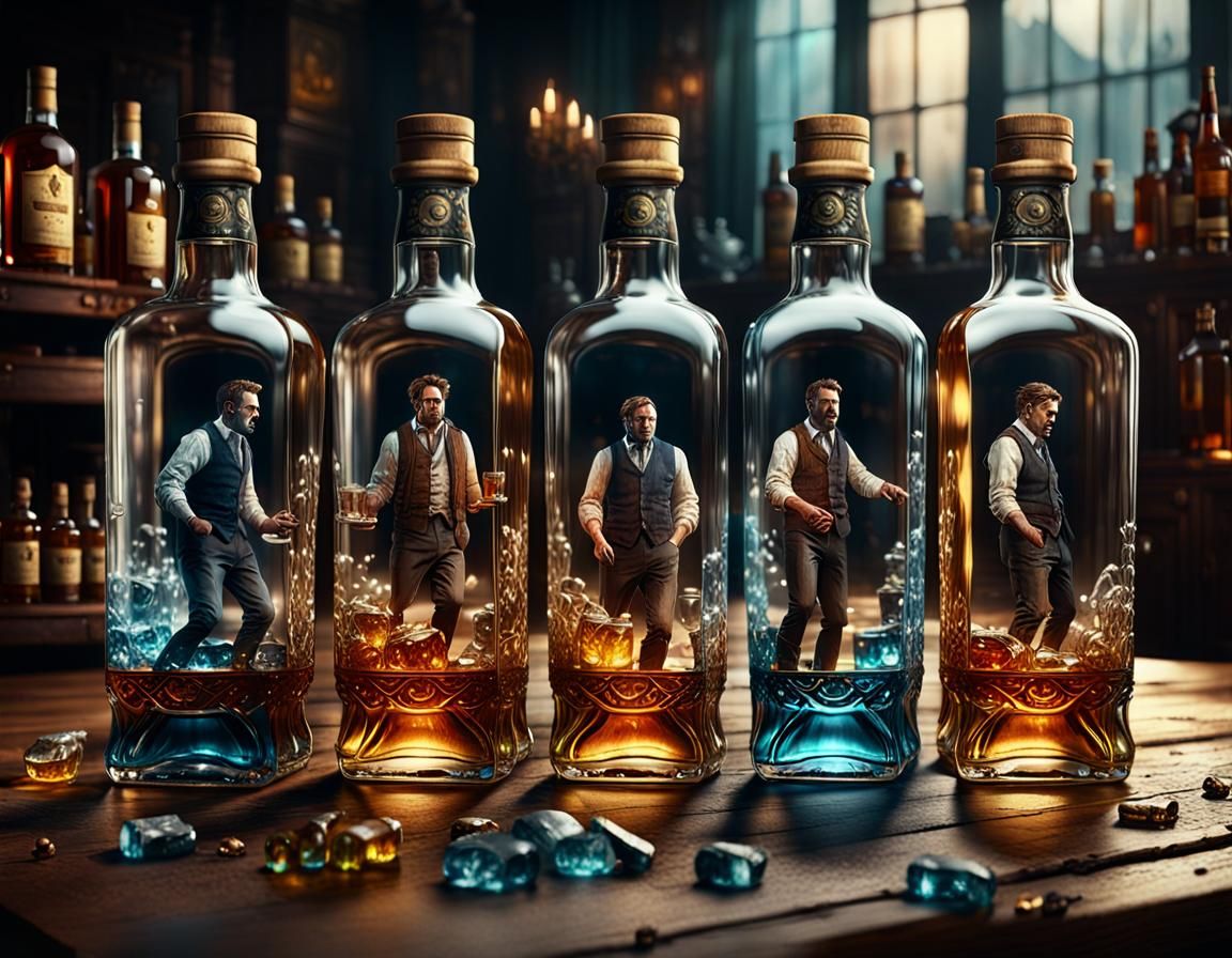 Bottled People: Detailed CGI Fantasy Concept Art