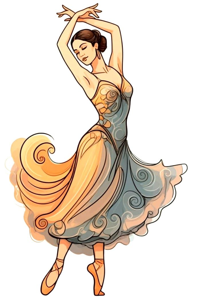 Elegant Dancer in Soft Minimalist Style