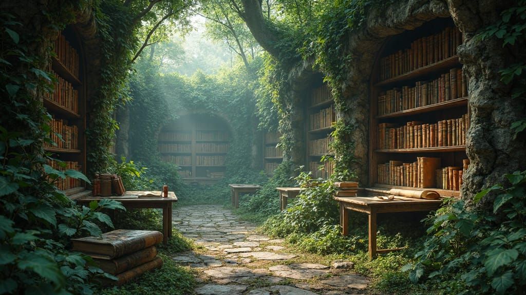 Enchanted Forest Library: Overgrown and Forgotten