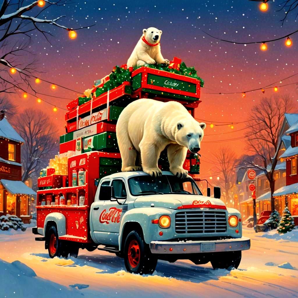 Coca-Cola Polar Bear on Christmas Truck