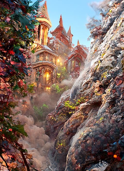 Fantastical Dwarf Castle: Detailed Matte Painting