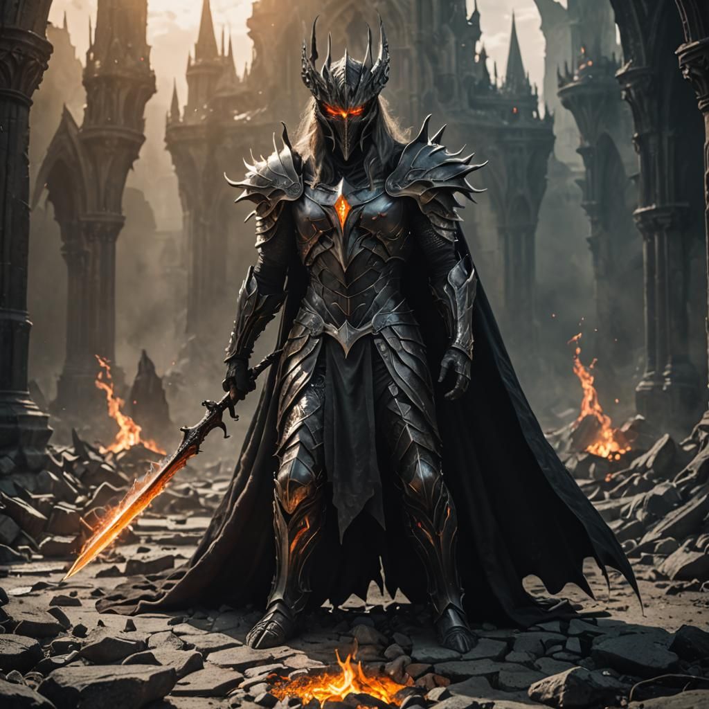 Sauron in Vorticism Art Style