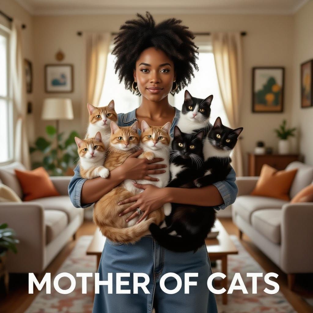 Afrofuturistic 'Mother of Cats' Portrait