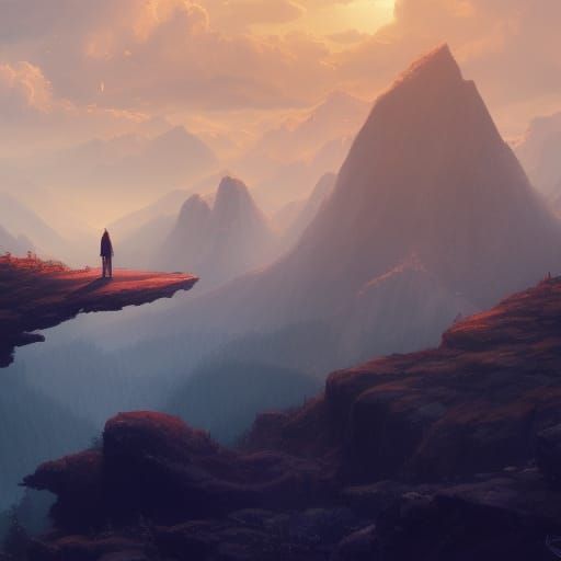 Traveler on Mountains: Studio Ghibli Anime Key Visual