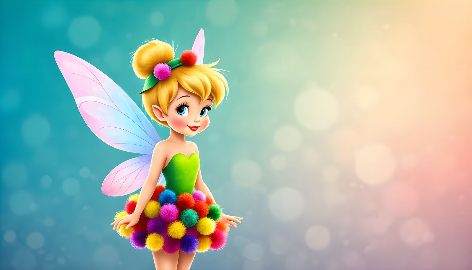 Tinkerbell in Pom Pom Dress and Hat