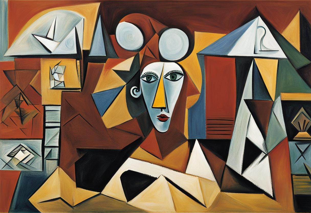 Abstract Composition in Cubist Style