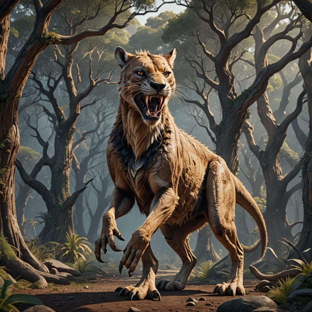 Fierce Saber-Toothed Kangaroo Concept Art