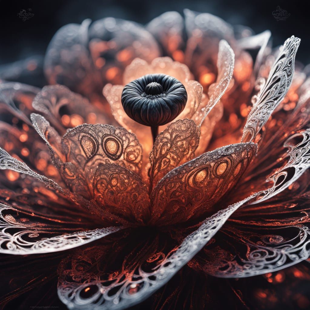 Scarlet Poppy in Dreamy, Smoky Landscape