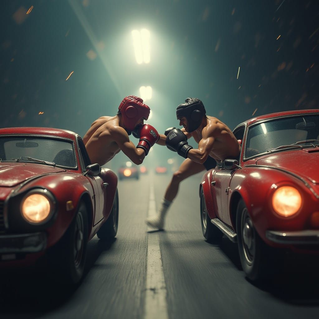 Automotive Sports Boxers in High-Speed Showdown