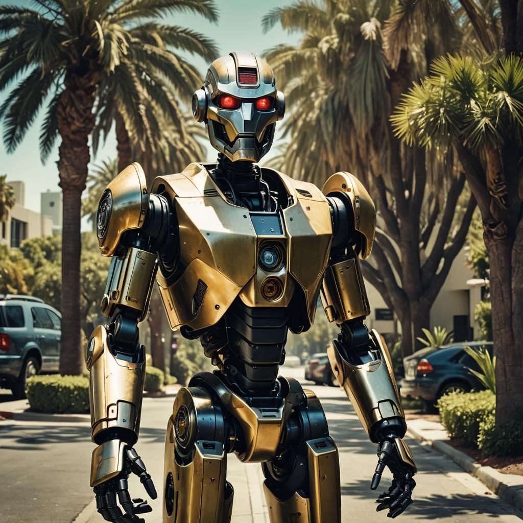 Beverly Hills Robot Movie Poster: Cinematic Film Still