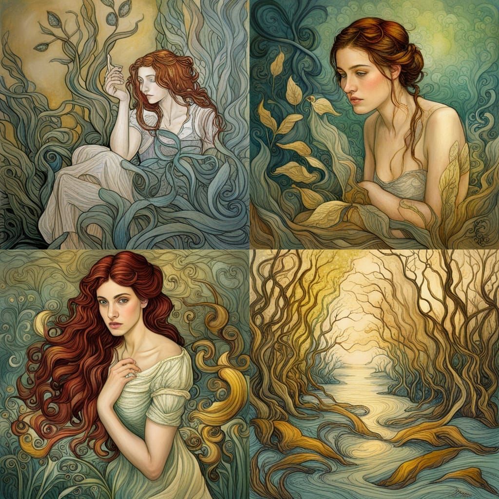 Dreamlike Landscape in Watercolor Style