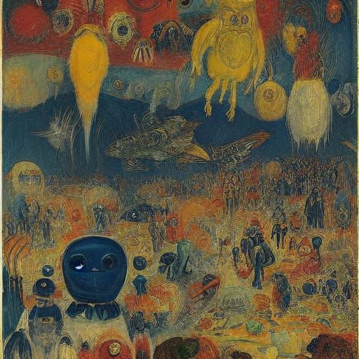 Alien Bird Market in Distant Galaxy