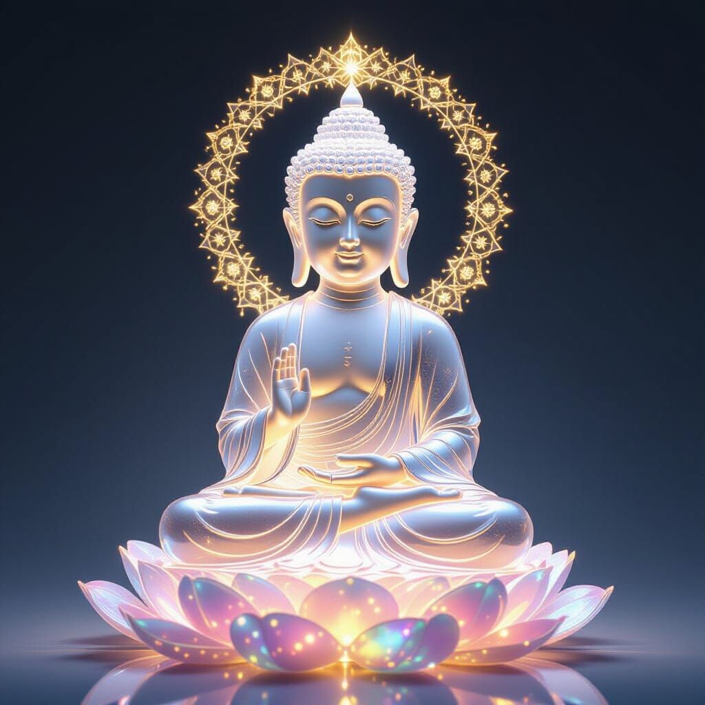 Serene Buddha of Crystal and Light