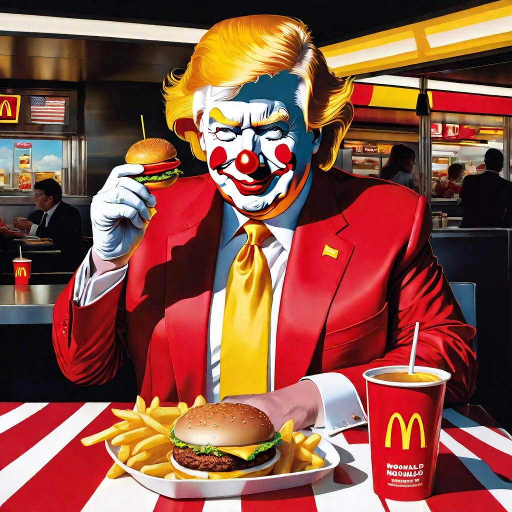 Donald Trump as Ronald McDonald: Grotesque Character Design