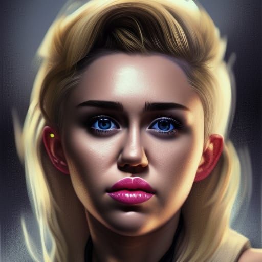 Detailed Portrait of a Blonde Woman in Art Nouveau Style