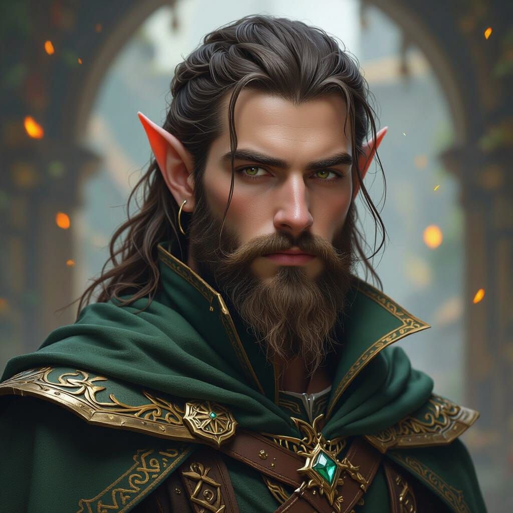 Young High Elf Wizard Portrait in Fantasy Art Style