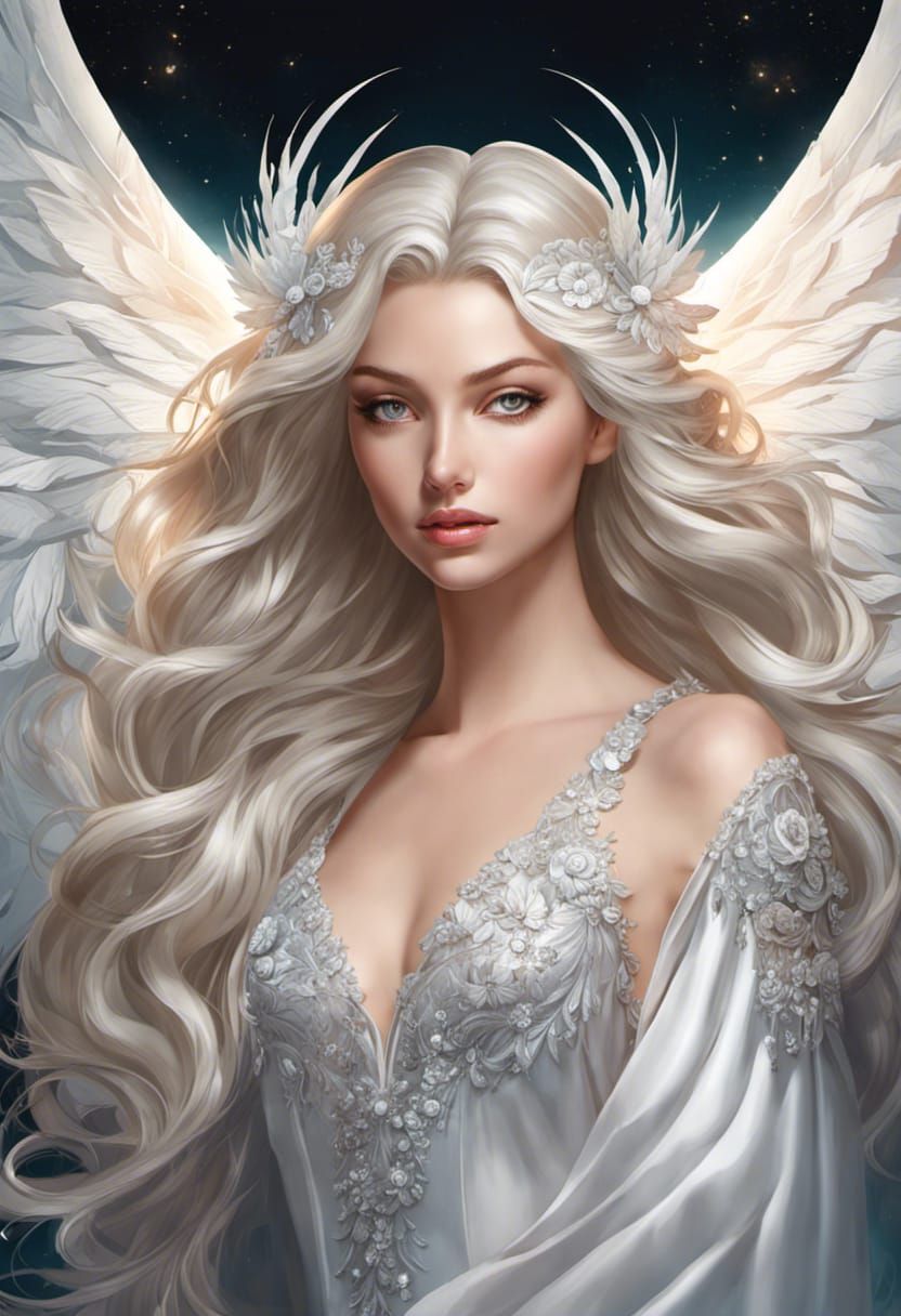 portrait of a beautiful female angel