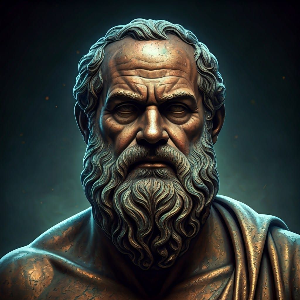 Ancient Philosopher in Eerie Twilight