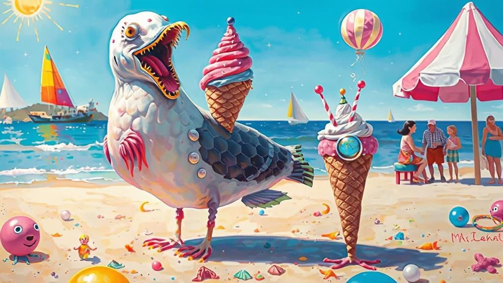 Angler Fish Oil Painting in Pop Surrealism Style