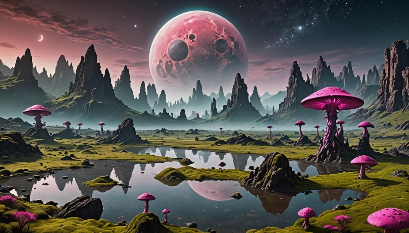 Strange Alien Landscape with Zeta Reticulan