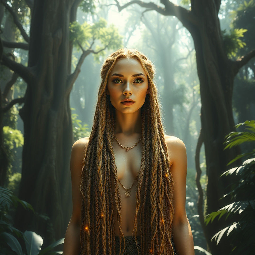 Gaia in Untamed Rainforest: Dreamlike Realism