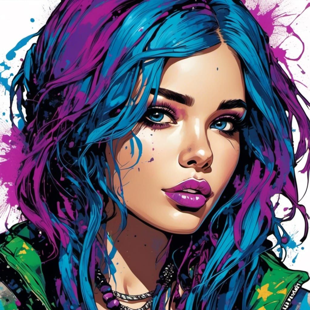 Cute Irish Rockstar Girl with Graffiti Style