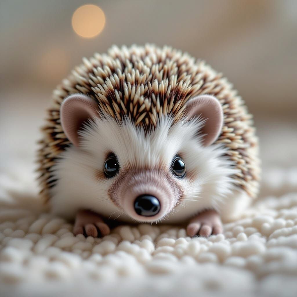Plush Fabric Hedgehog in Photorealistic Style