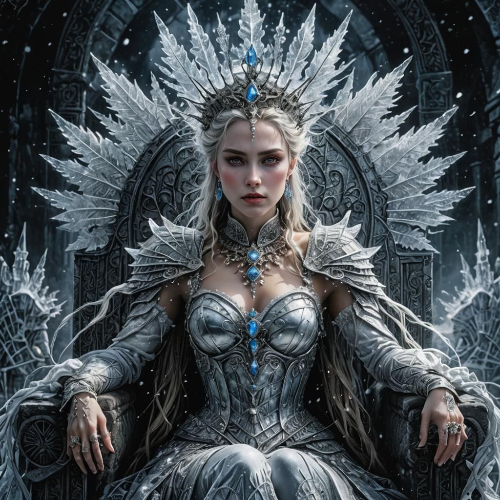 Ice Queen Princess in Hyperrealistic Digital Art