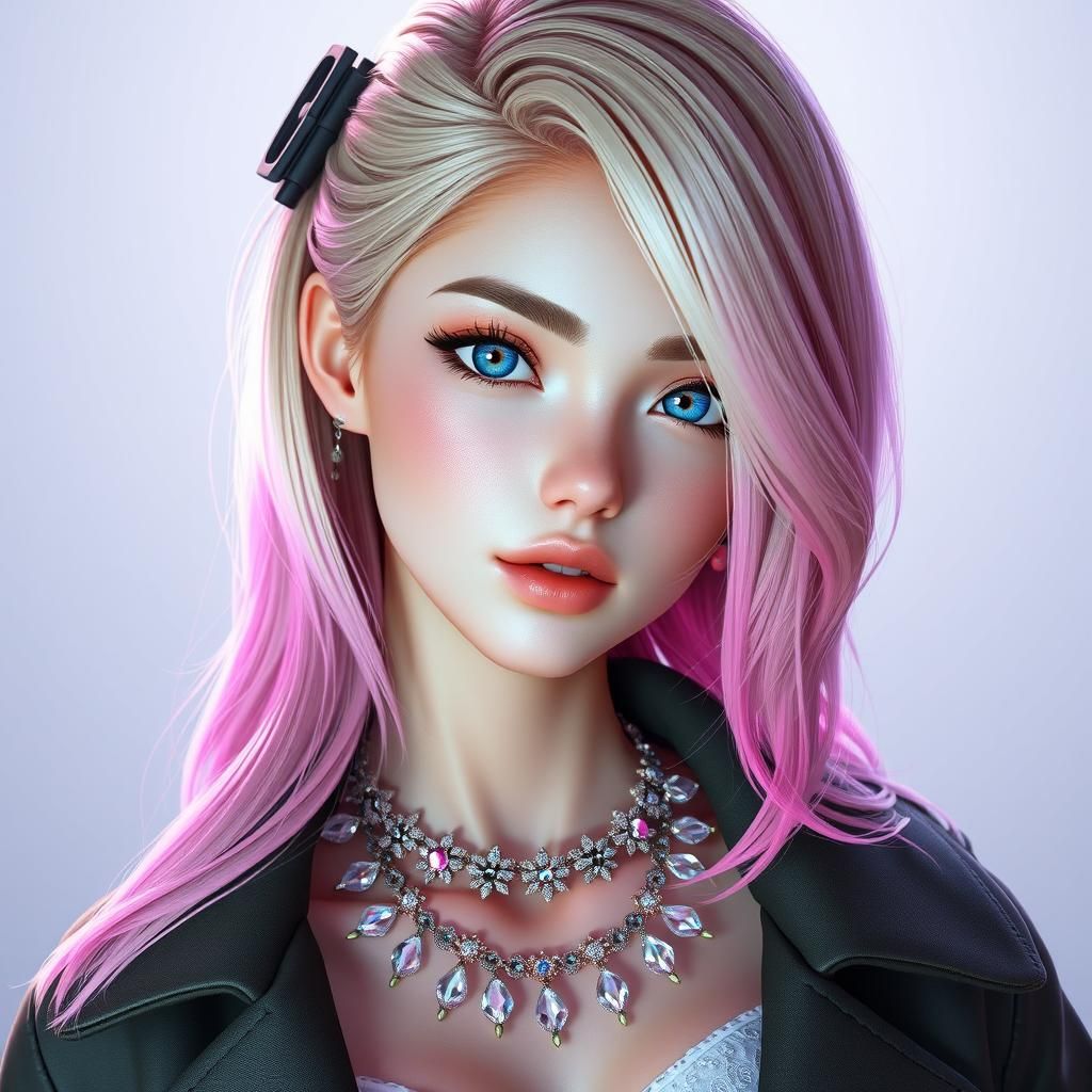 blonde pink young girl