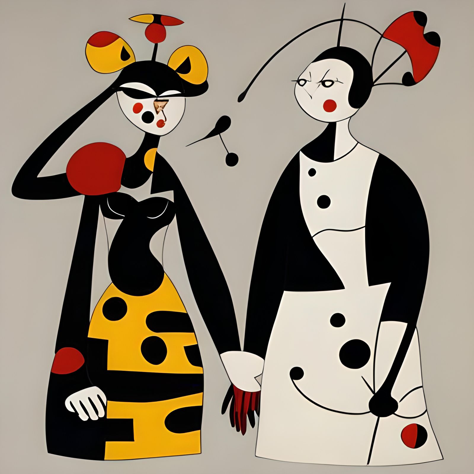 Abstract Shapes Waiting, Joan Miro Style