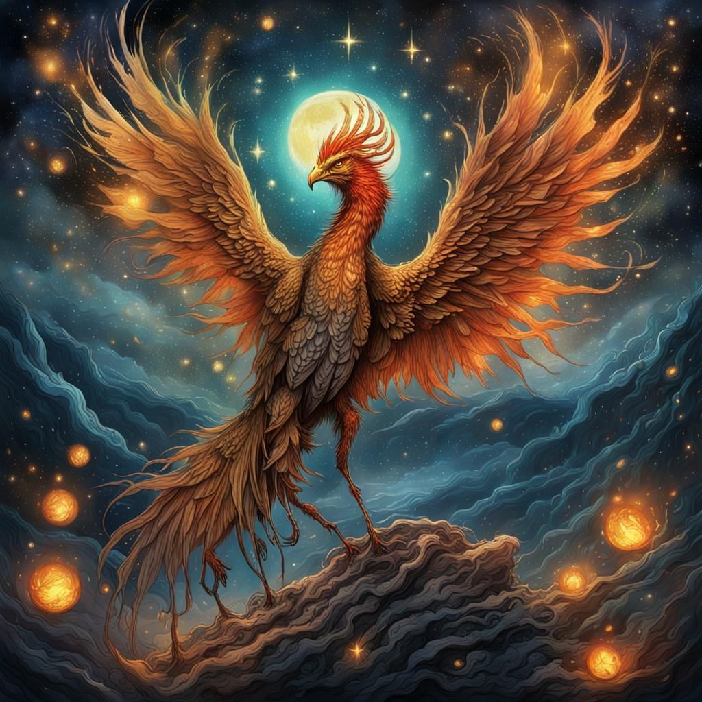 Phoenix Rising: Mixed Media Art