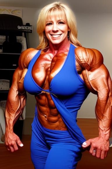Muscular Woman Bodybuilder with Ripped Physique
