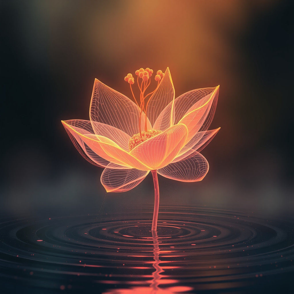 Mystical Glowing Flower Unfolding: 8K Matte Painting