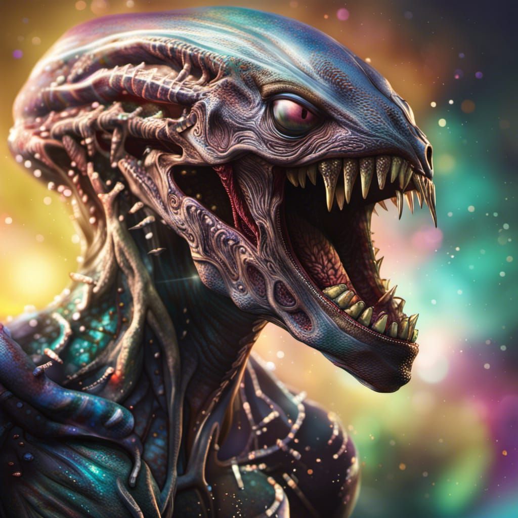 Hyperrealistic Alien Creature Concept Art