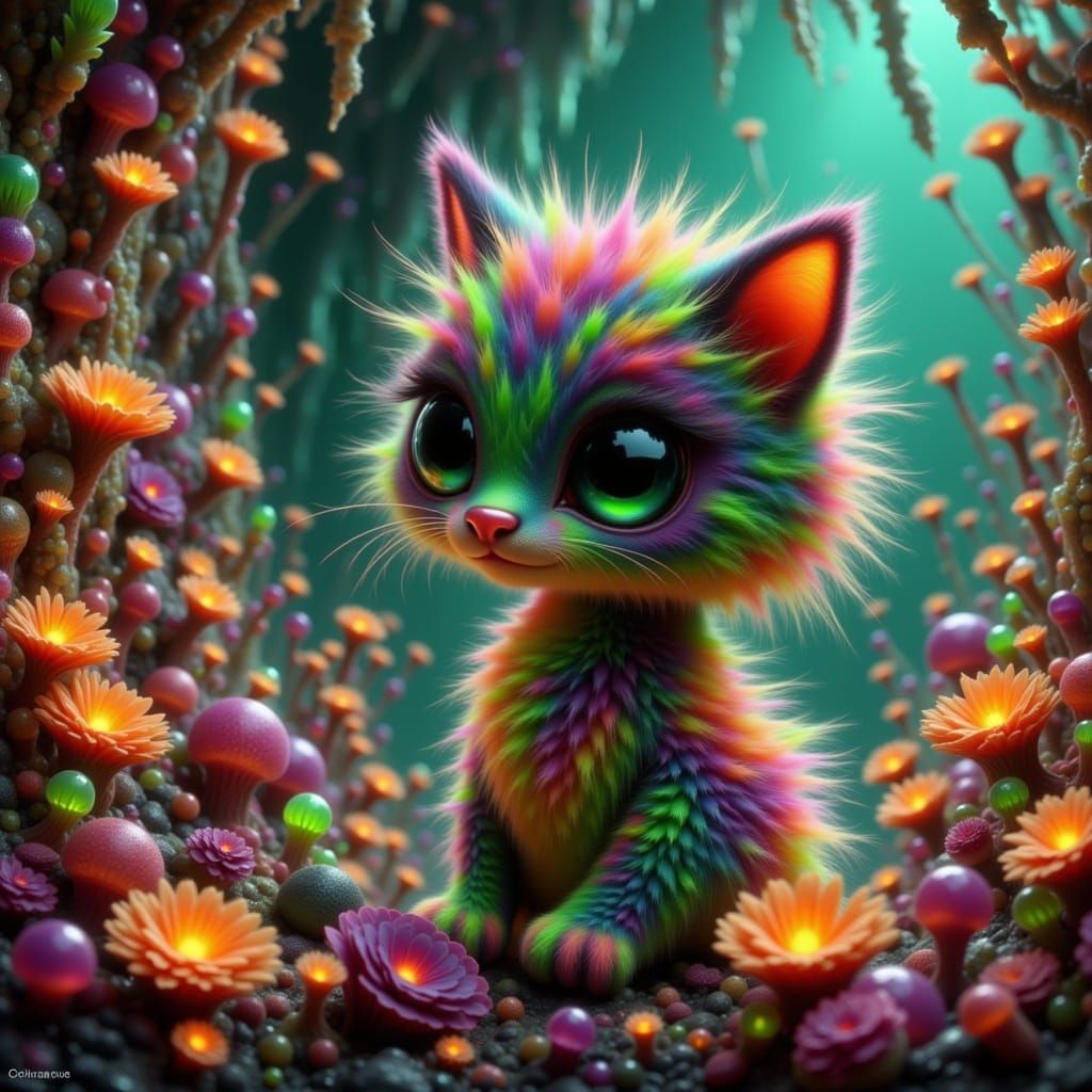 Whimsical Cute-Core Cat in Dreamlike Octane Render