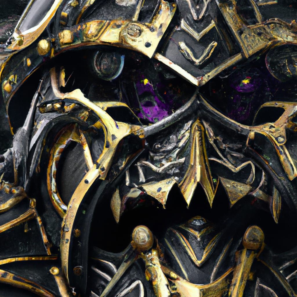 Chaos Warrior in Intricate Black and Gold Armor