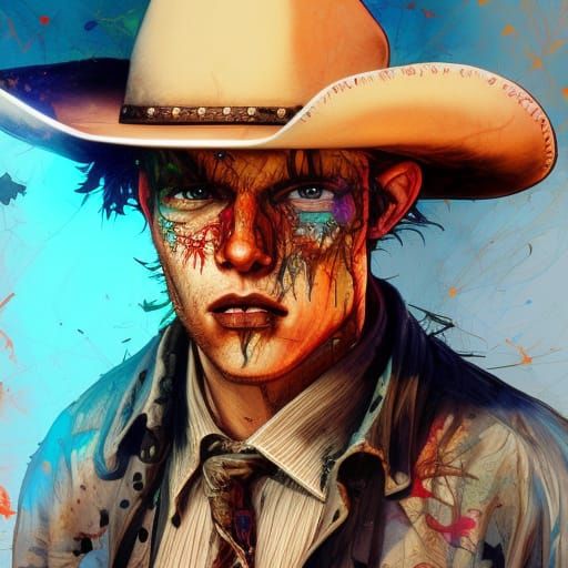 Undead Cowboy Deputy in Gothic Photoillustration