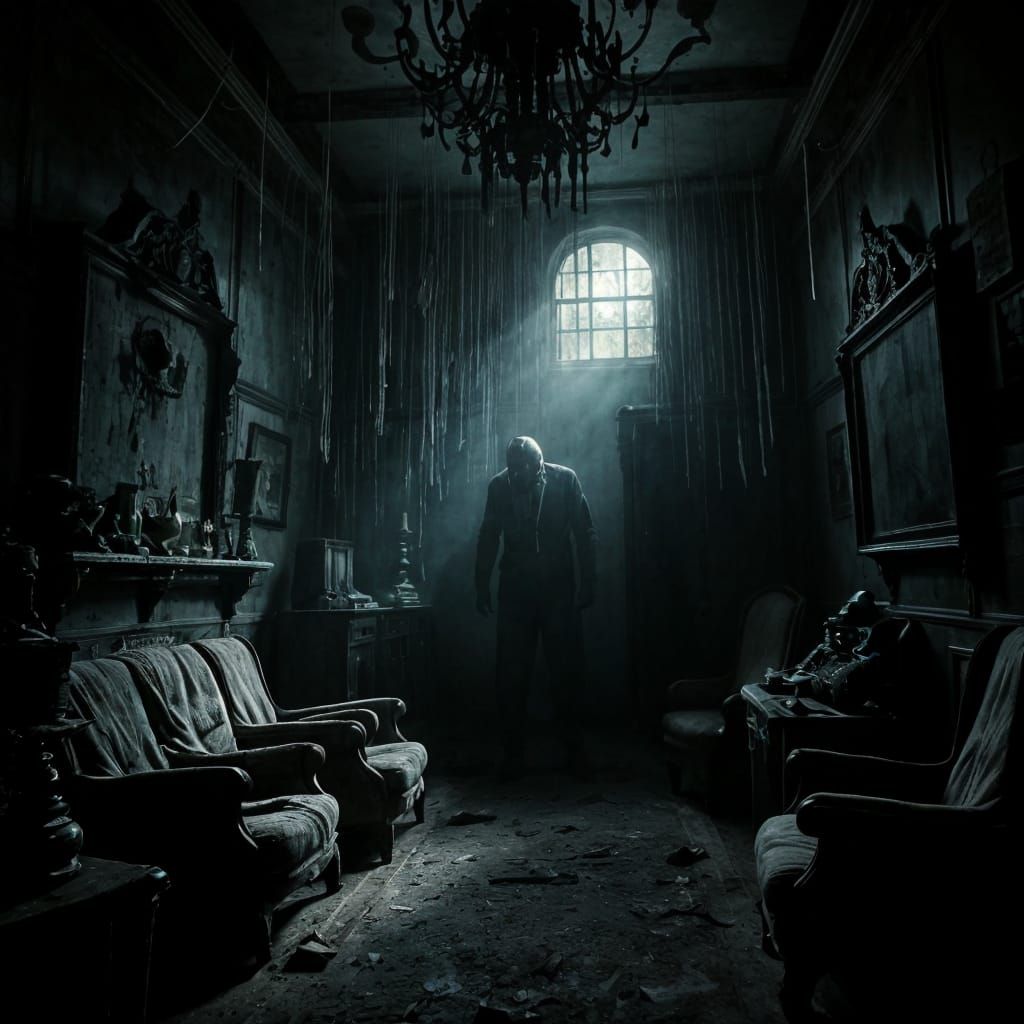 Eerie Haunted Abode in Dark Realism