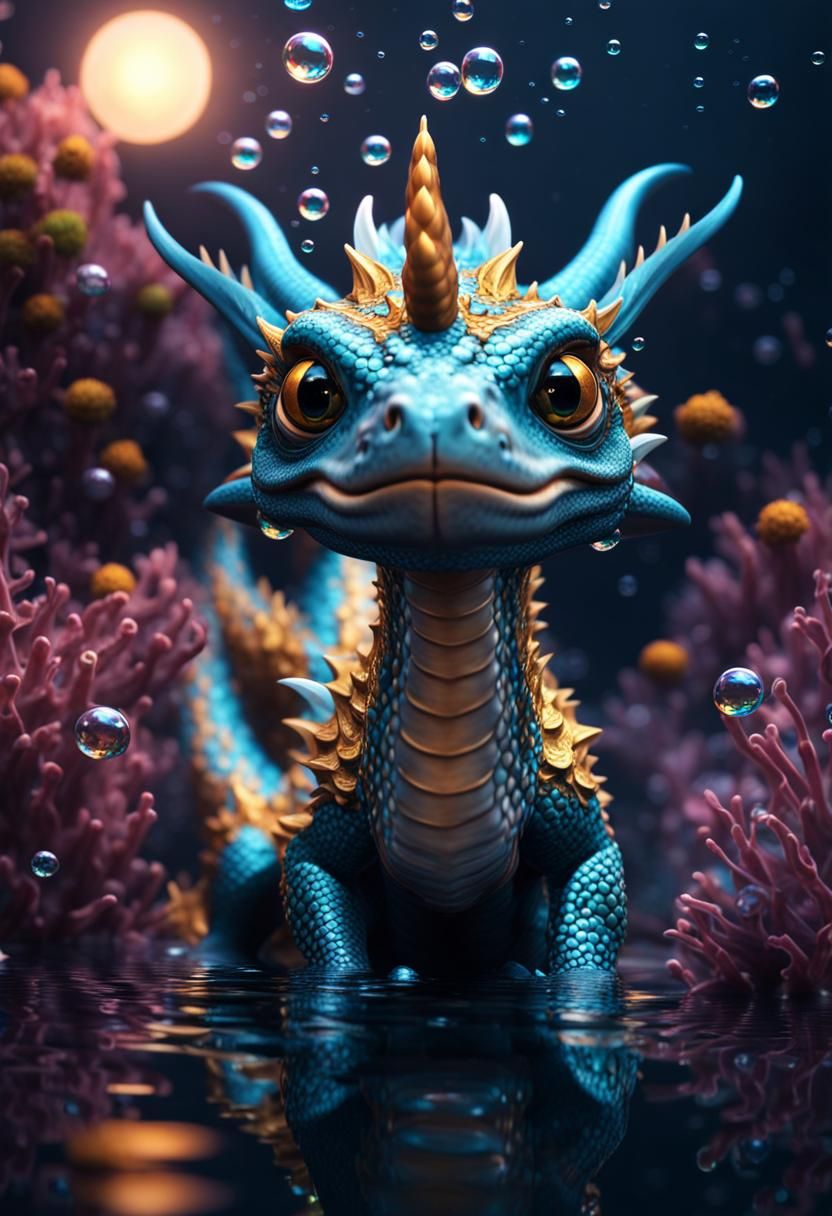Aqua Unicorn Dragon