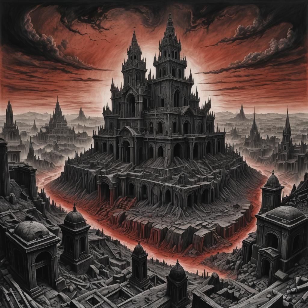 Towering Necropolis Rises in Desolate Wasteland