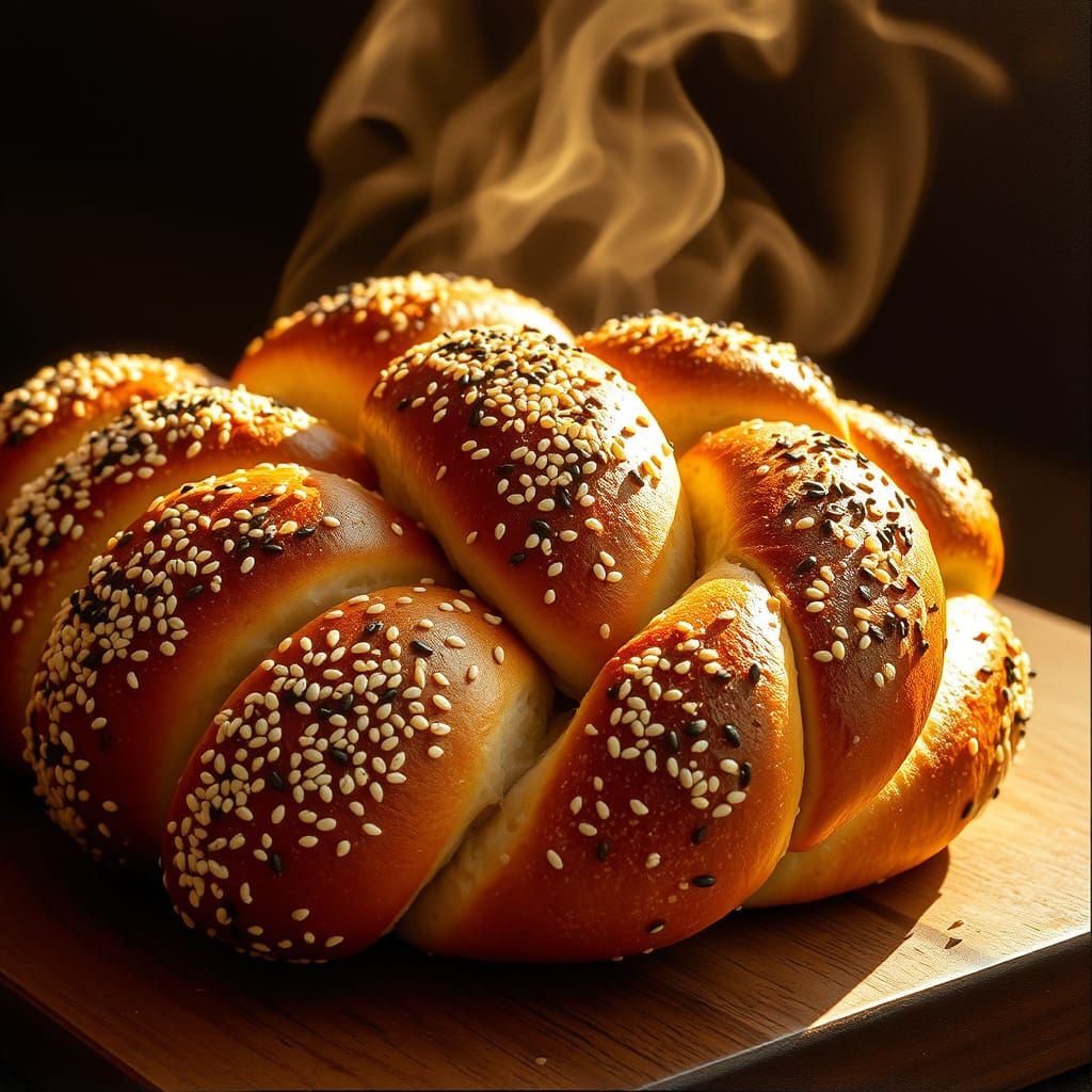 Braided Hallah Bread Still Life