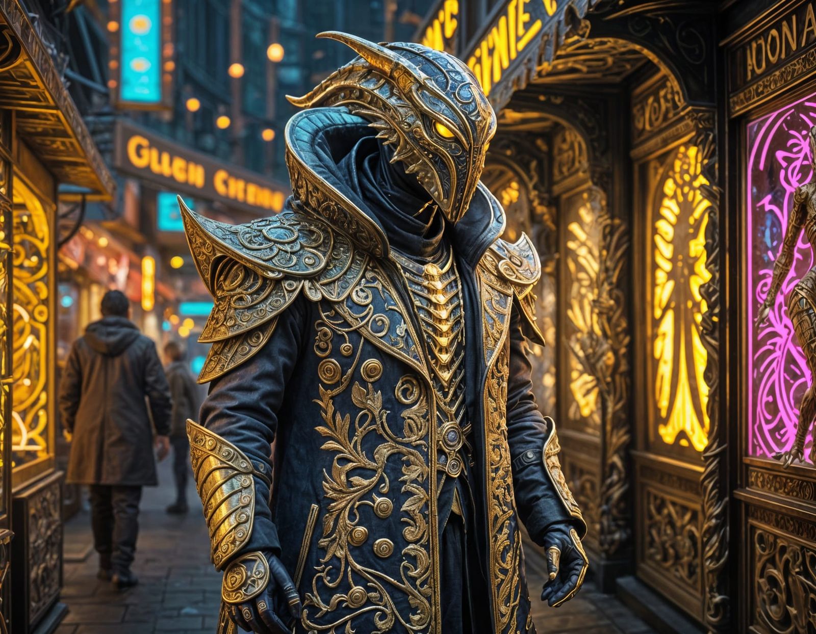 Cosmic Branded Fashion Trade in Alien Metropolis